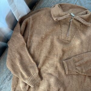 Alpaca Connection men’s 1/4 zip sweater | size small